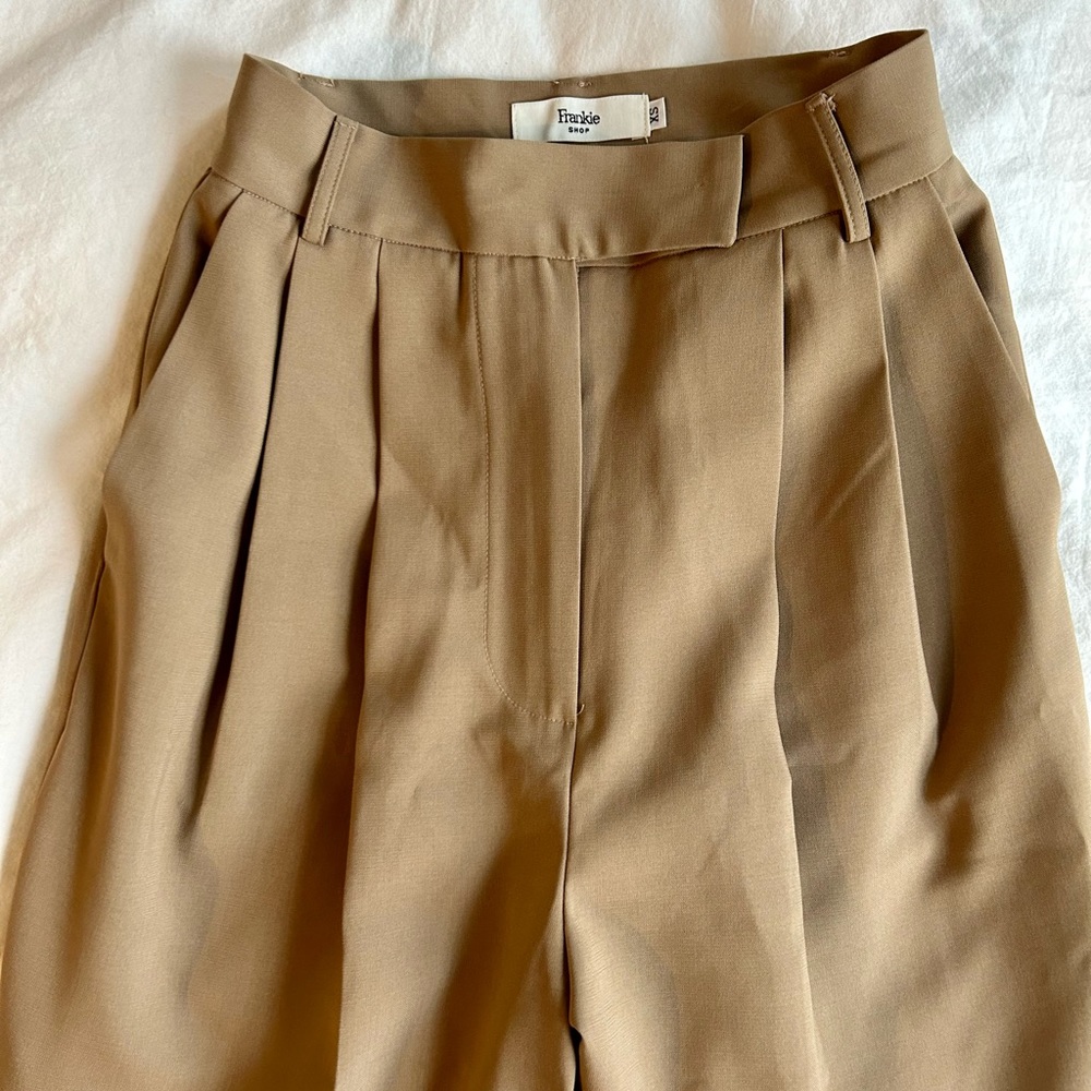 The Frankie Shop Tan Pleated Trousers